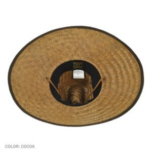 Dorfman Pacific | Palm Leaf Straw Lifeguard Hat with Bound Brim | 126162 | under | COCOA