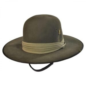 Akubra | Aussie Slouch Open Crown Fur Felt Hat | 131706 | front | KHAKI