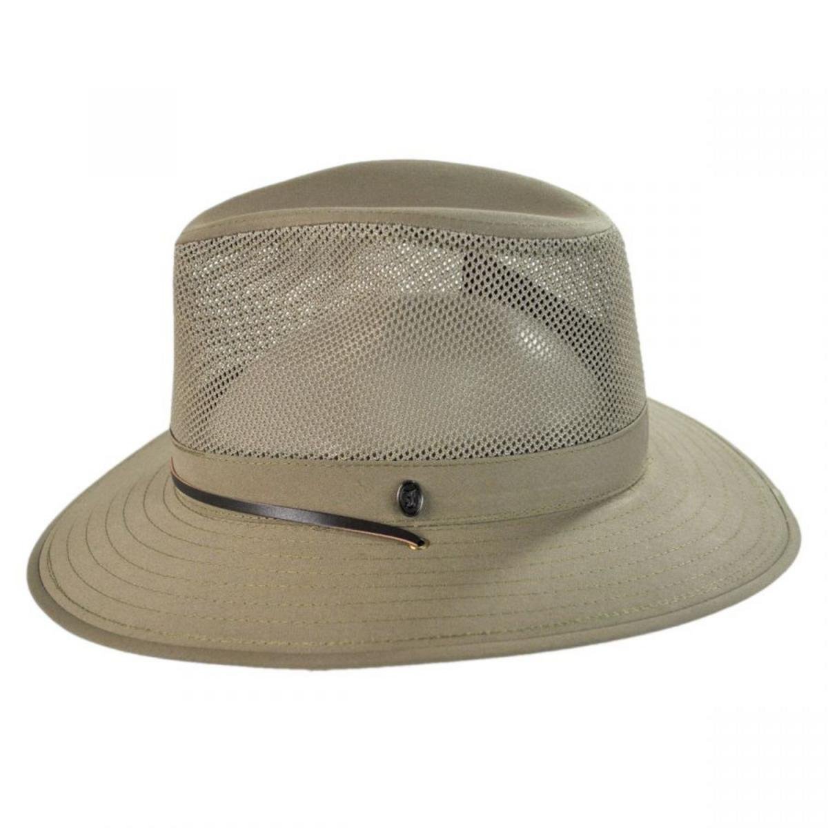 Jaxon Hats | Mesh Crown Aussie Hat | 147249 | profile | KHAKI