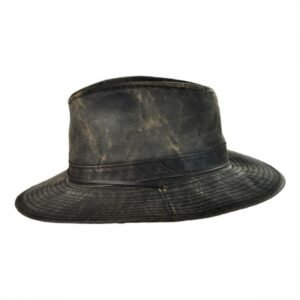 Dorfman Pacific | Weathered Cotton Aussie Hat | 400233 | profile | BROWN
