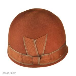 Bollman Hat Company | Heritage Collection 2010s Wool Felt Jockey Cap | 123298 | detailone | RUST