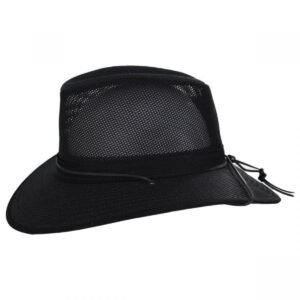 Henschel | Mesh Aussie Grande 3.5 Inch Brim Hat | 140343 | profile | BLACK