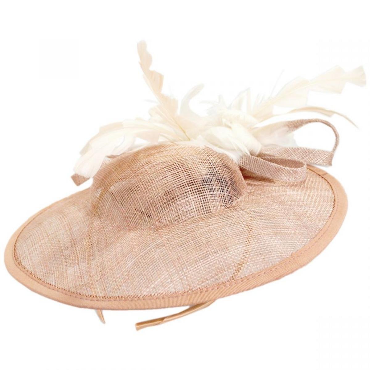 Jeanne Simmons | Feather Flower Dish Sinamay Straw Fascinator Hat | 120757 | lead | PINK
