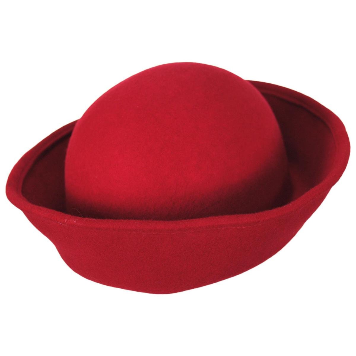 Kathy Jeanne | 6-Way Shapeable Wool Felt Cloche Hat | 124715 | detailtwo | RED