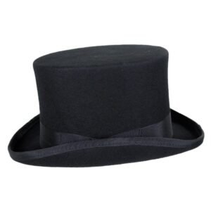Jaxon Hats | Mid Crown Wool Felt Top Hat | 193700 | profile | BLACK