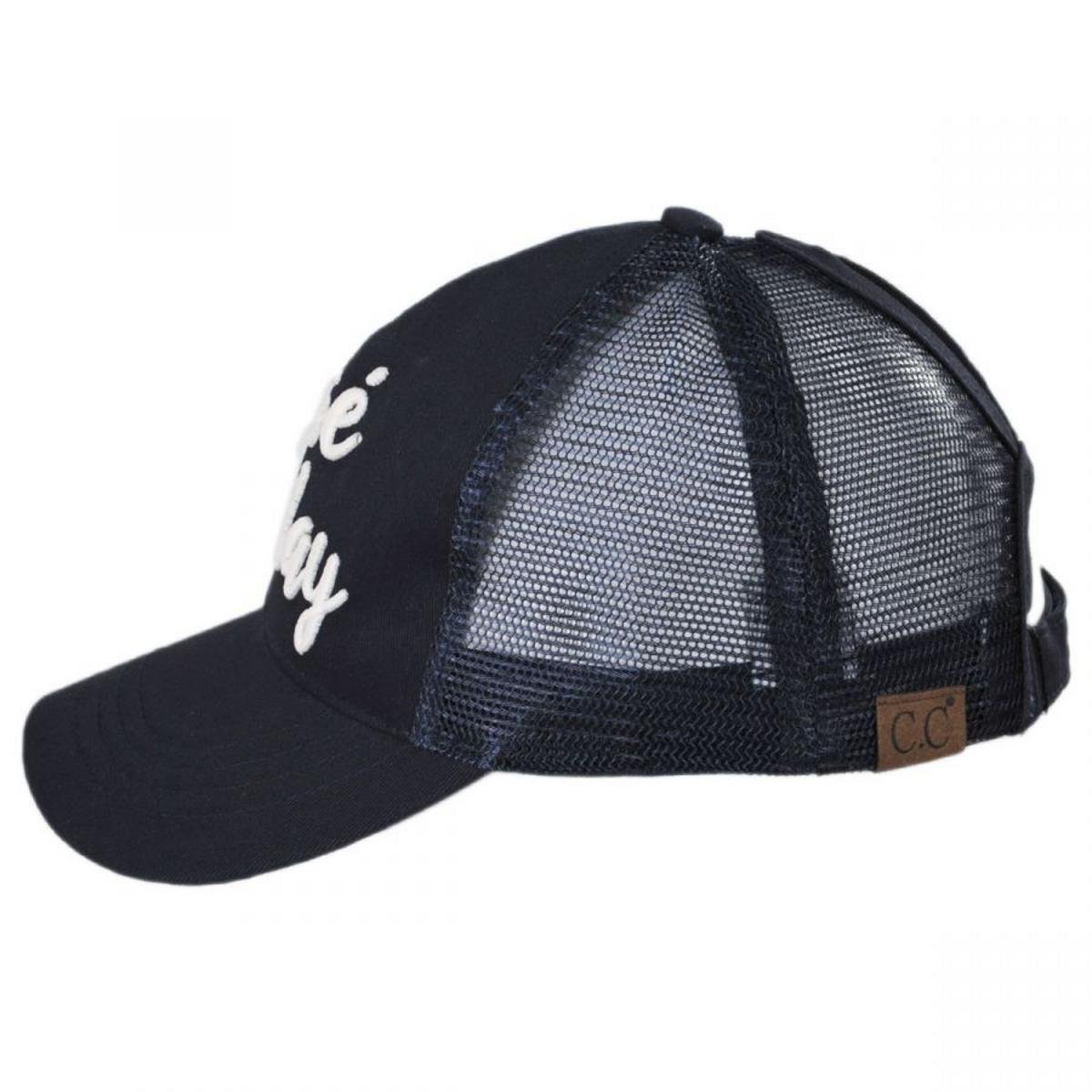 C.C PonyCaps | High Ponytail Rose All Day Mesh Adjustable Baseball Cap | 223105 | profile | NAVY