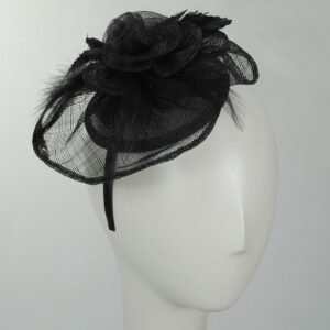 Jeanne Simmons | Mavis Fascinator Hat | 120720 | front | BLACK