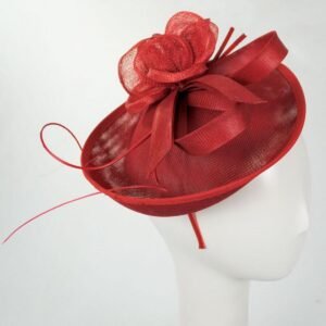 Jeanne Simmons | Dubois Sinamay Straw Fascinator Hat | 120761 | profile | RED