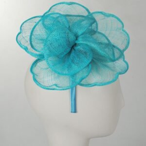 Kathy Jeanne | Rosa Sinamay Straw Fascinator Hat | 122425 | profile | TEAL