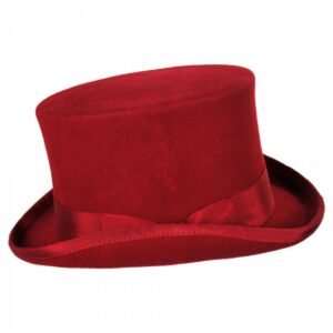 Jaxon Hats | Mid Crown Wool Felt Top Hat | 193700 | profile | RED