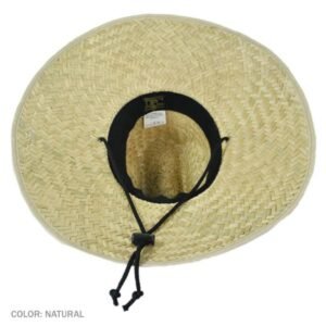 Dorfman Pacific | Palm Leaf Straw Lifeguard Hat with Bound Brim | 126162 | under | NATURAL