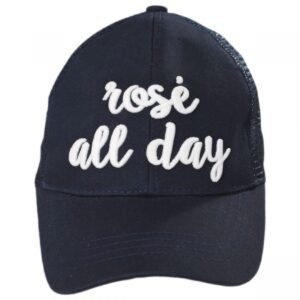 C.C PonyCaps | High Ponytail Rose All Day Mesh Adjustable Baseball Cap | 223105 | front | NAVY