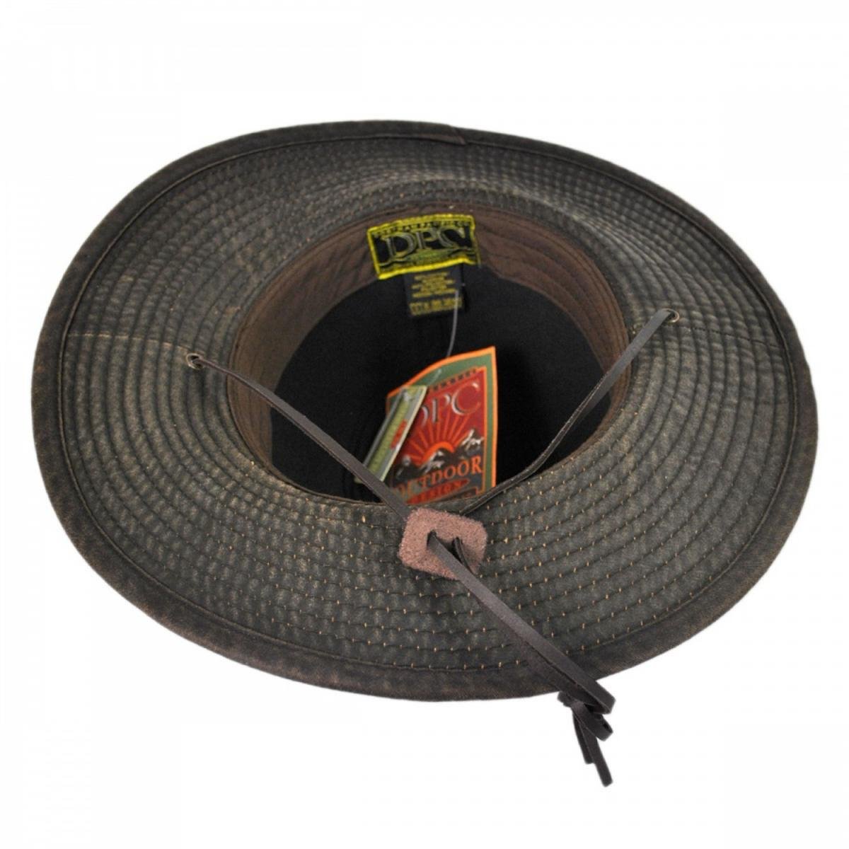 Dorfman Pacific | Weathered Cotton Aussie Hat | 400233 | under | BROWN