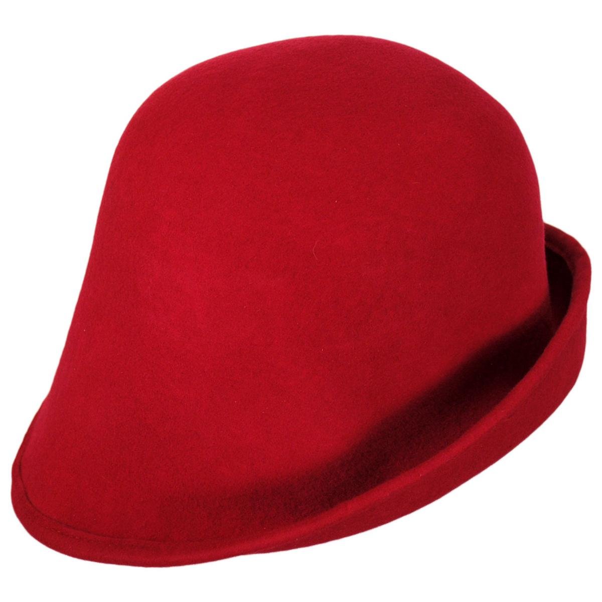 Kathy Jeanne | 6-Way Shapeable Wool Felt Cloche Hat | 124715 | detailfive | RED