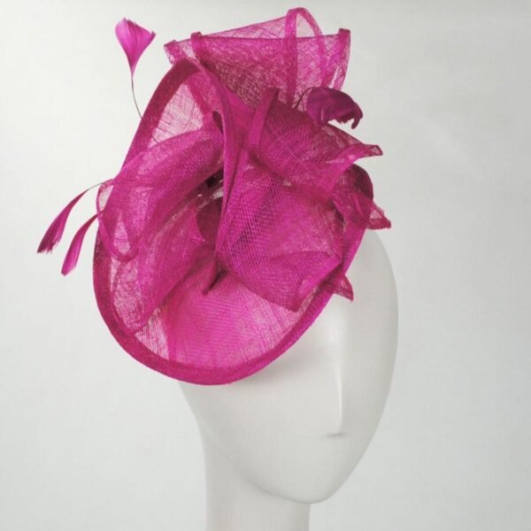 Jeanne Simmons | Isabelle Sinamay Straw Fascinator Hat | 120764 | profile | FUCHSIA