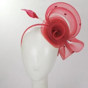Kathy Jeanne | Pluma Horsehair Mesh Fascinator Hat | 122438 | front | RED