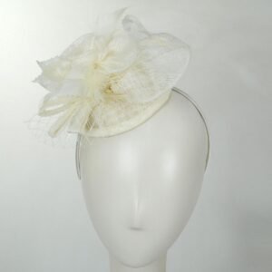 Jeanne Simmons | Mavis Fascinator Hat | 120720 | front | WHITE