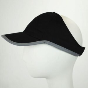 Chic Play | Genie Reflective Open Back Ponytail Baseball Cap | 401406 | profile | BLACK