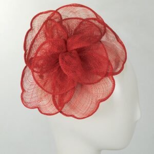 Kathy Jeanne | Rosa Sinamay Straw Fascinator Hat | 122425 | profile | RED