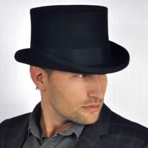 Jaxon Hats | Mid Crown Wool Felt Top Hat | 193700 | lsmone | BLACK