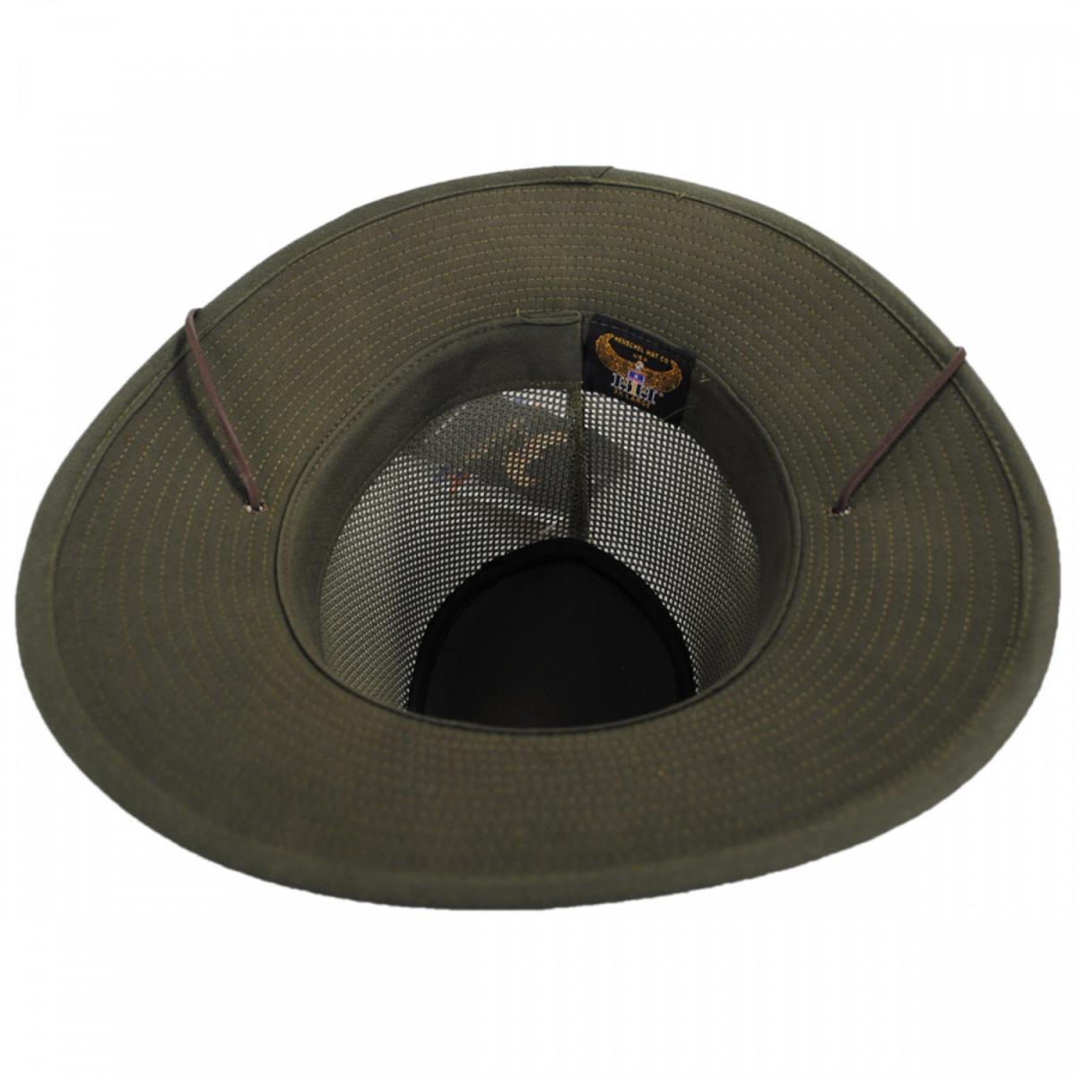 Henschel | Mesh Aussie Grande 3.5 Inch Brim Hat | 140343 | under | OLIVE