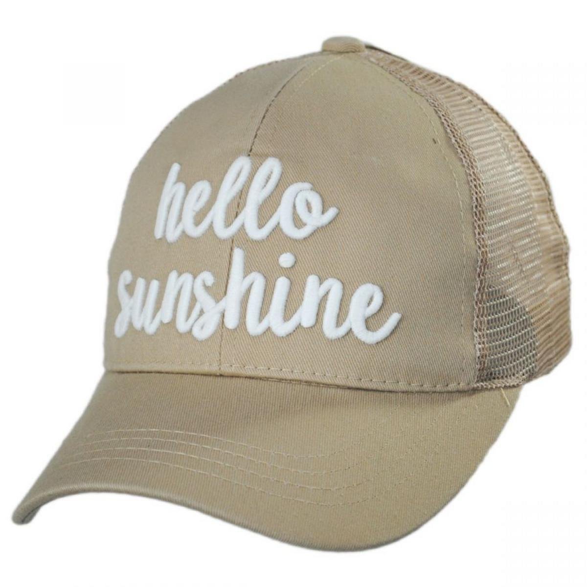 High Ponytail Hello Sunshine Mesh Adjustable Baseball Cap