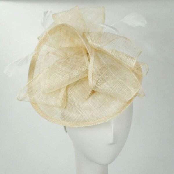 Jeanne Simmons | Isabelle Sinamay Straw Fascinator Hat | 120764 | front | NATURAL