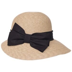 Toyo Straw Linen Bow Cloche Hat - Made to Order