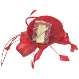 Jeanne Simmons | Sasha Sinamay Straw Fascinator Hat | 120762 | under | RED