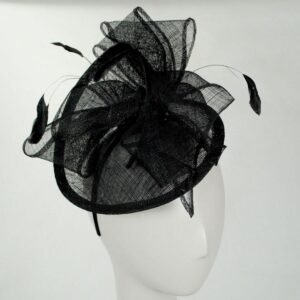 Jeanne Simmons | Isabelle Sinamay Straw Fascinator Hat | 120764 | profile | BLACK
