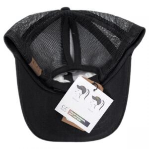 C.C PonyCaps | High Ponytail Rose All Day Mesh Adjustable Baseball Cap | 223105 | under | BLACK