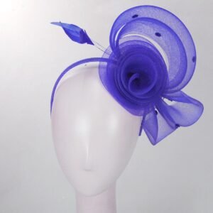 Kathy Jeanne | Pluma Horsehair Mesh Fascinator Hat | 122438 | front | ROYAL