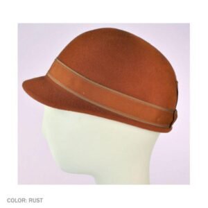 Bollman Hat Company | Heritage Collection 2010s Wool Felt Jockey Cap | 123298 | profile | RUST