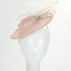 Jeanne Simmons | Feather Flower Dish Sinamay Straw Fascinator Hat | 120757 | profile | PINK