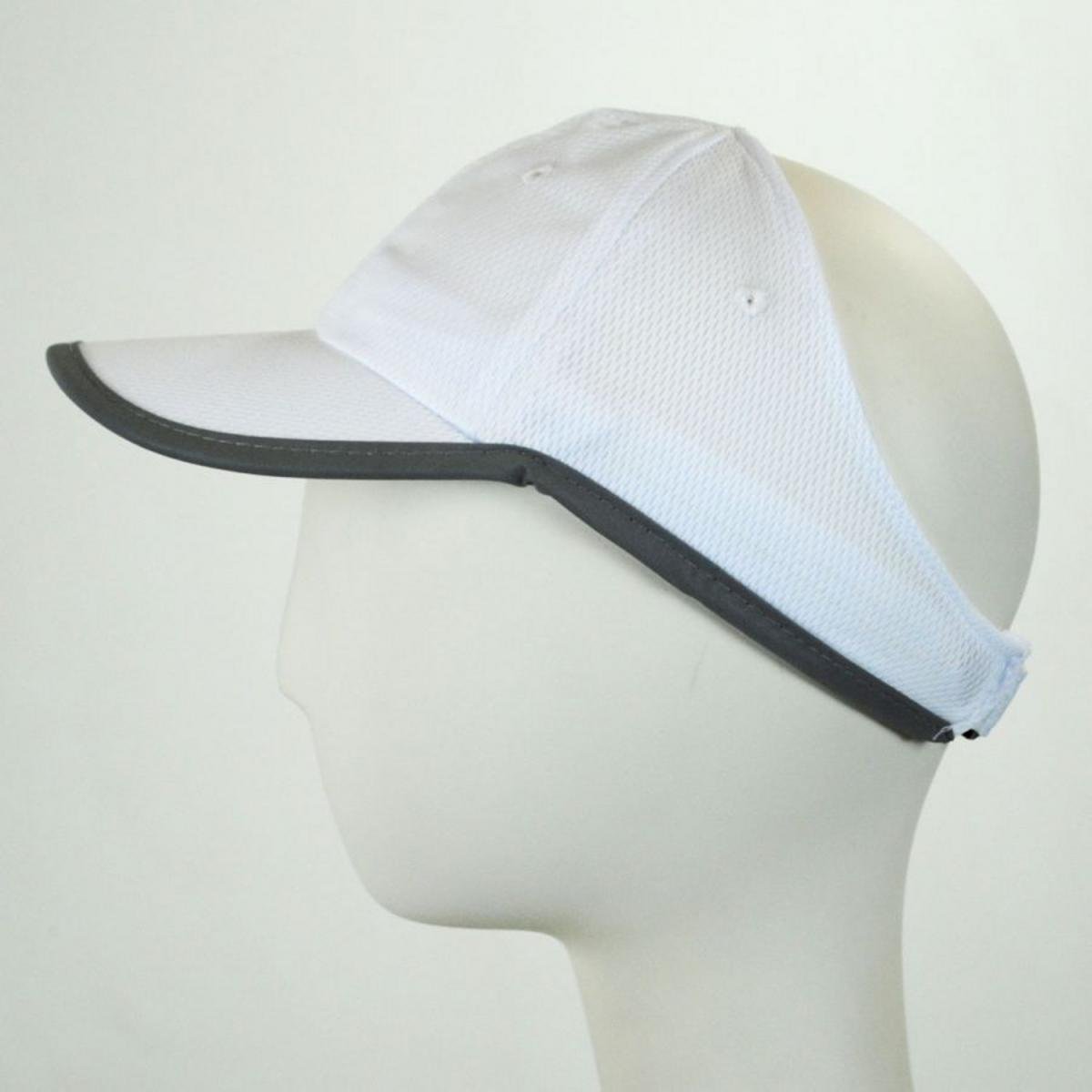 Chic Play | Genie Reflective Open Back Ponytail Baseball Cap | 401406 | profile | WHITE