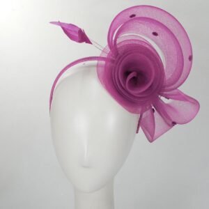 Kathy Jeanne | Pluma Horsehair Mesh Fascinator Hat | 122438 | front | FUCHSIA