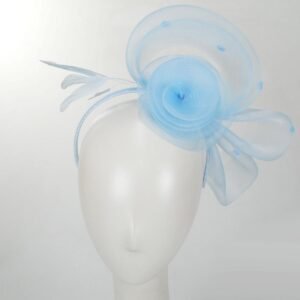 Kathy Jeanne | Pluma Horsehair Mesh Fascinator Hat | 122438 | front | ICE BLUE