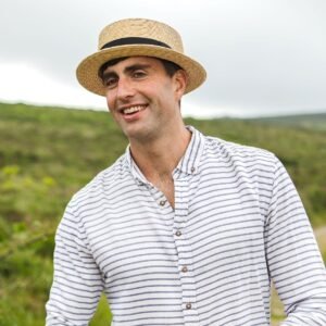 Jaxon Hats | Black Band Wheat Straw Skimmer Hat | 129006 | lsmone | NATURAL