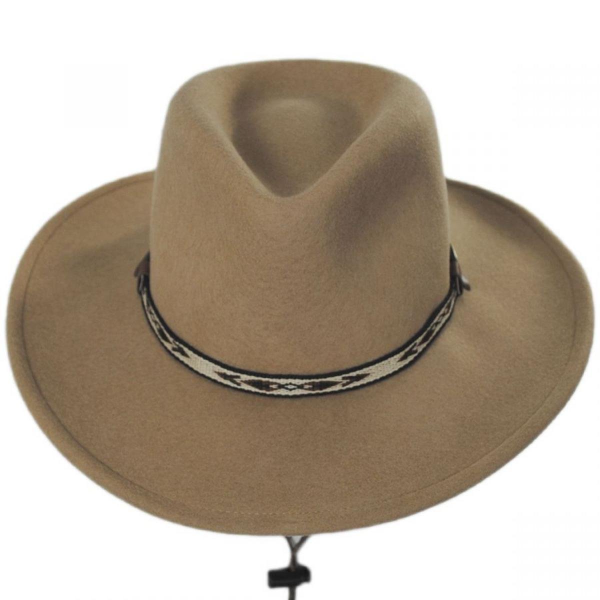 Stetson | Ashley Crushable Wool Felt Earflap Aussie Hat | 130710 | front | SAND