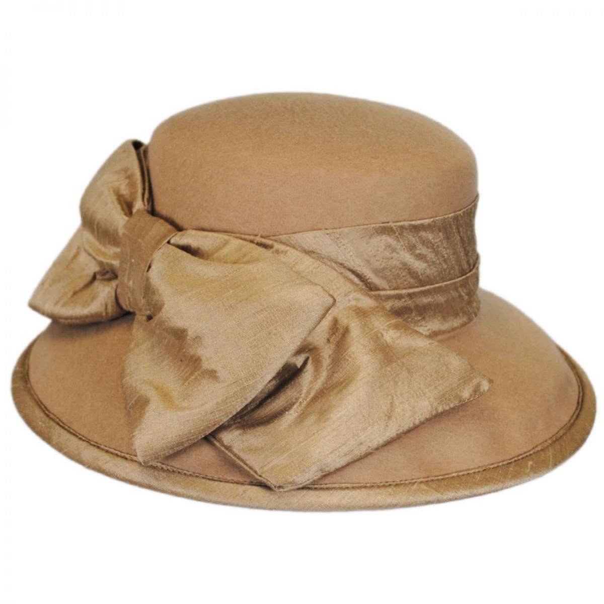 Silk Bow Wool Felt Lampshade Hat - Made to Order