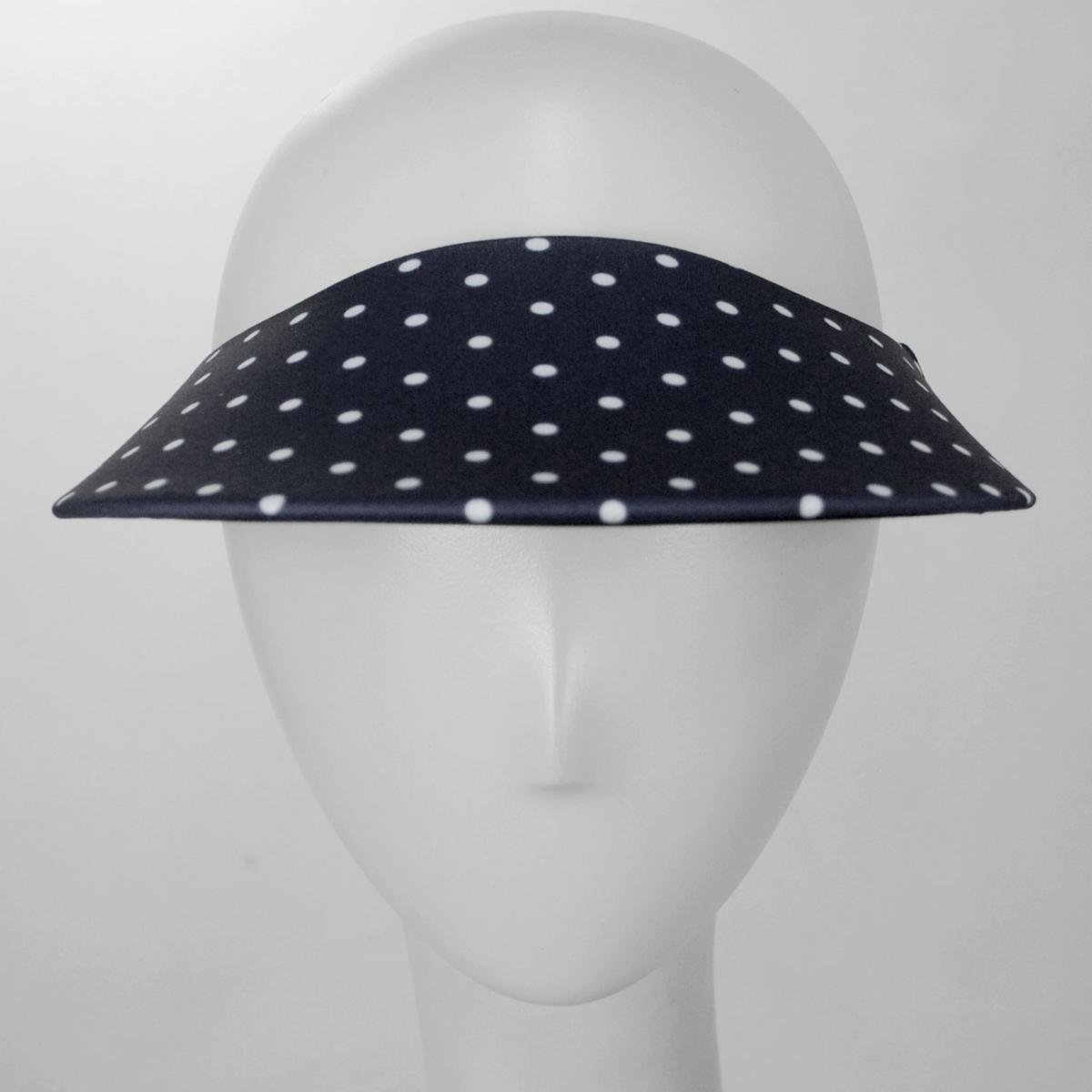 No Headache | Dots Midsize Visor | 195905 | front | DOT BLACK N WHITE