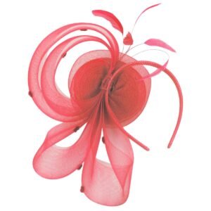 Kathy Jeanne | Pluma Horsehair Mesh Fascinator Hat | 122438 | under | RED