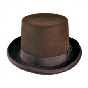 Jaxon Hats | Made in the USA - Classics Wool Felt Top Hat | 191722 | front | BROWN