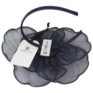 Kathy Jeanne | Rosa Sinamay Straw Fascinator Hat | 122425 | under | NAVY