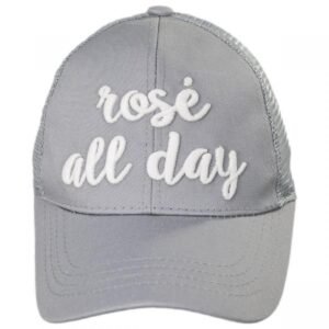 C.C PonyCaps | High Ponytail Rose All Day Mesh Adjustable Baseball Cap | 223105 | front | GREY