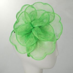Kathy Jeanne | Rosa Sinamay Straw Fascinator Hat | 122425 | profile | LIME