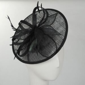 Jeanne Simmons | Anillo Sinamay Straw Fascinator Dress Hat | 120707 | profile | BLACK