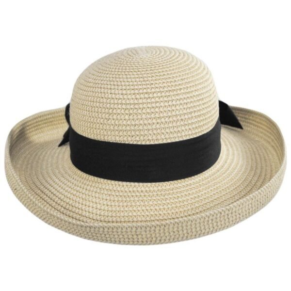 Toucan Collection | Toyo Straw Backbow Packable Roller - Made to Order | 104853 | front | NATURAL/BLACK