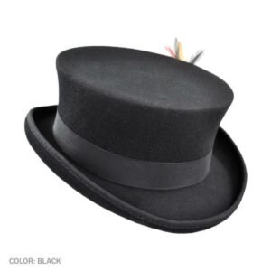 Jaxon Hats | Deadman Wool Felt Top Hat | 193901 | detailtwo | BLACK