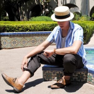 Jaxon Hats | Black Band Wheat Straw Skimmer Hat | 129006 | lsmtwo | NATURAL